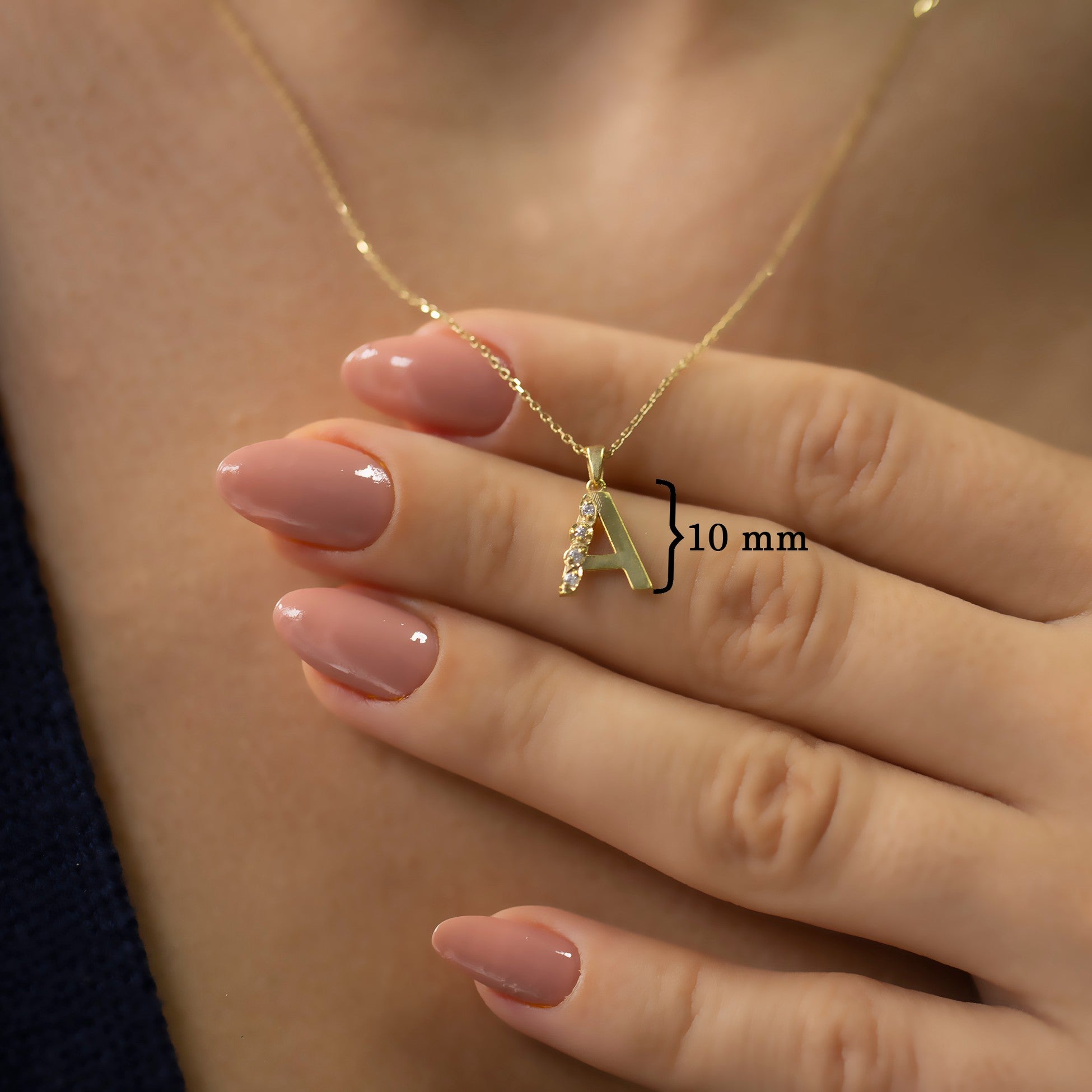 14K Gold Diamond Personalized Initial Necklace