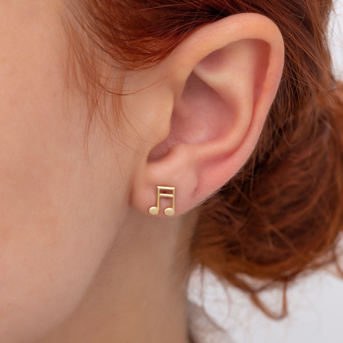 14K Gold Musical Note Earrings