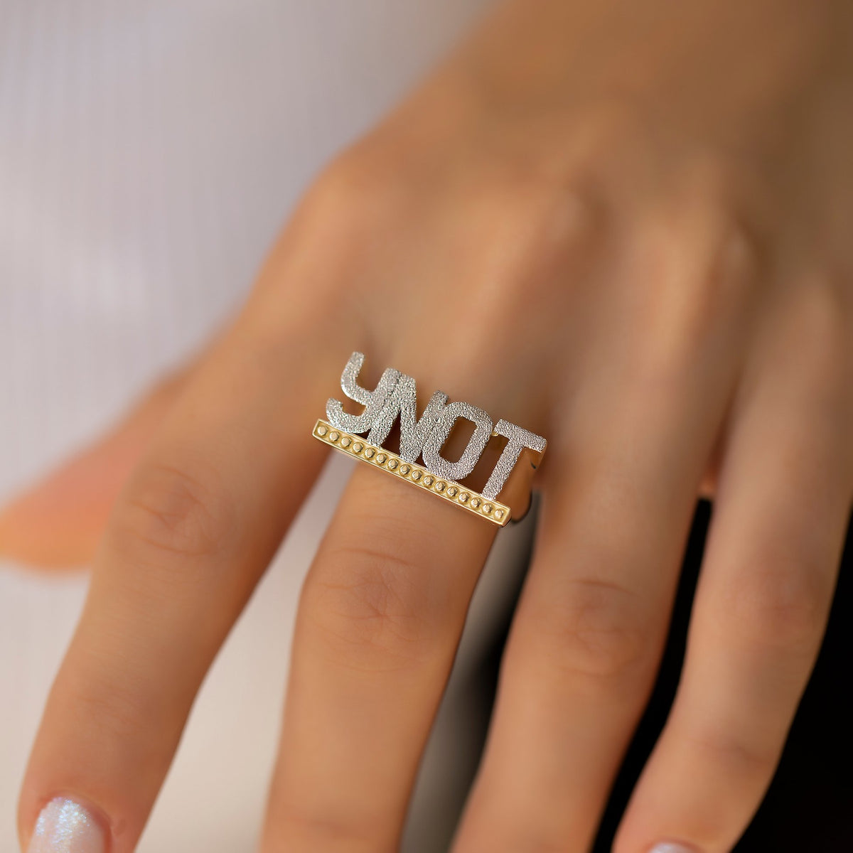 14K Solid Gold Personalized Name Ring