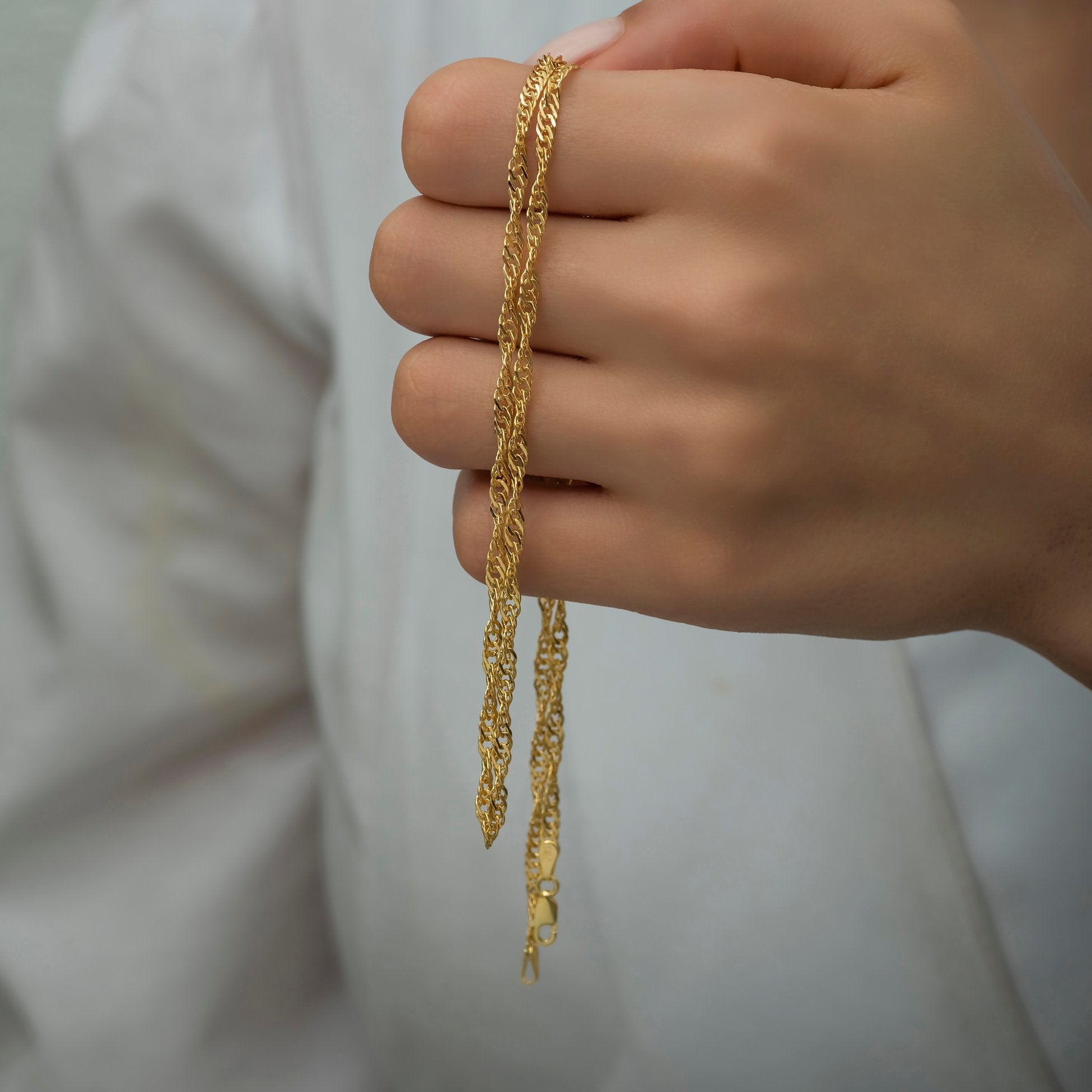 14K Gold Twist Chain Necklace