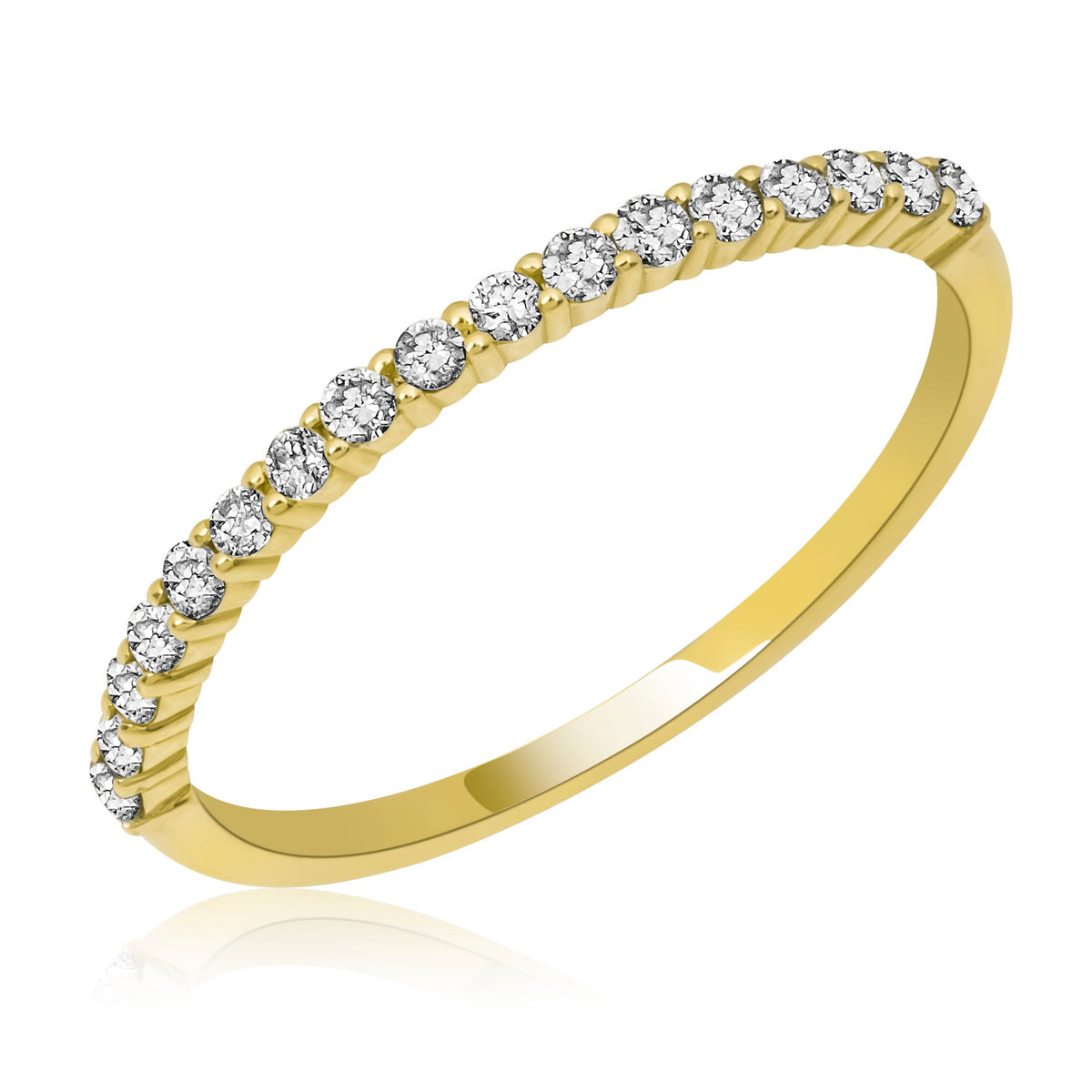 14K Gold 1.25 MM Diamond Half Eternity Ring