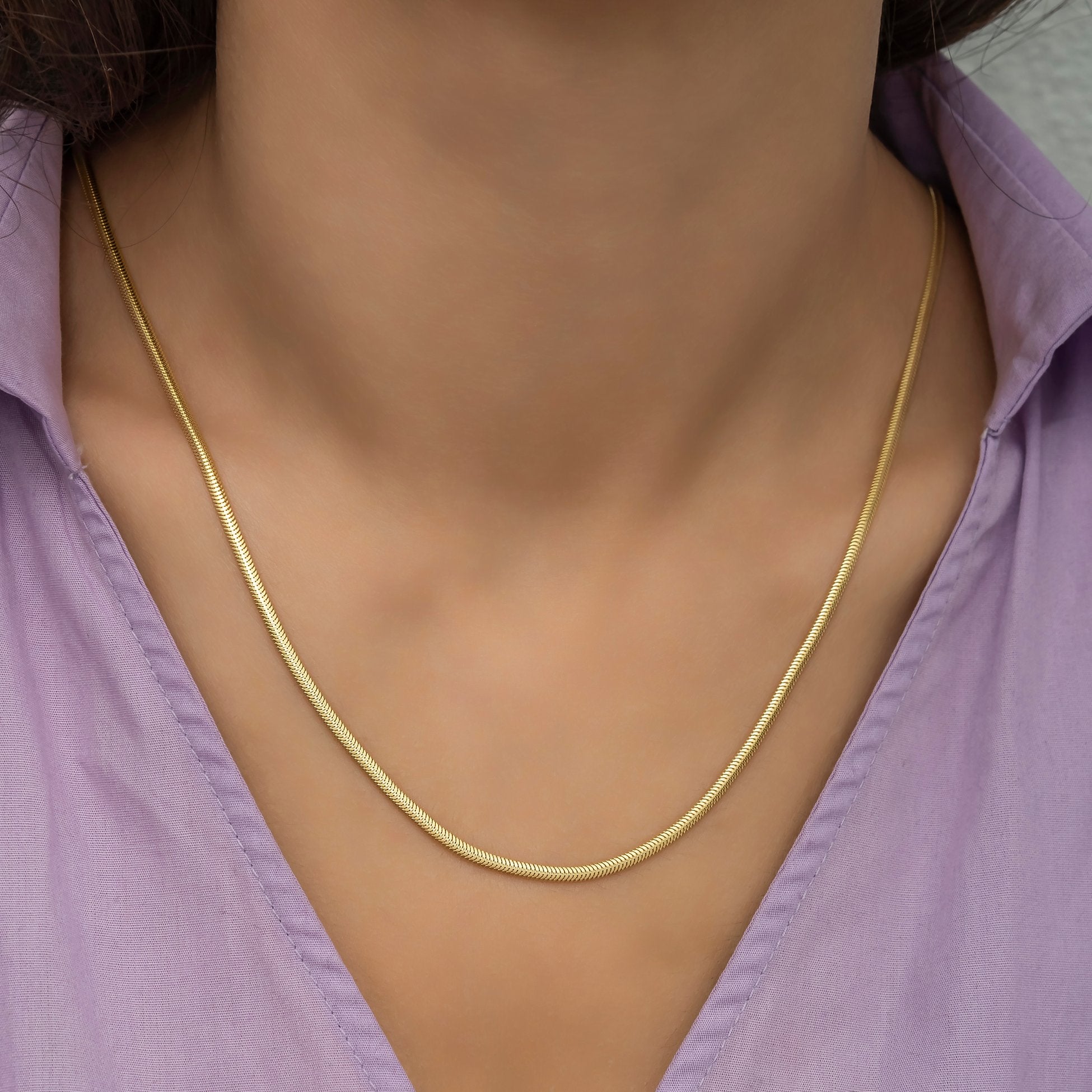 14K Gold Snake Chain Necklace