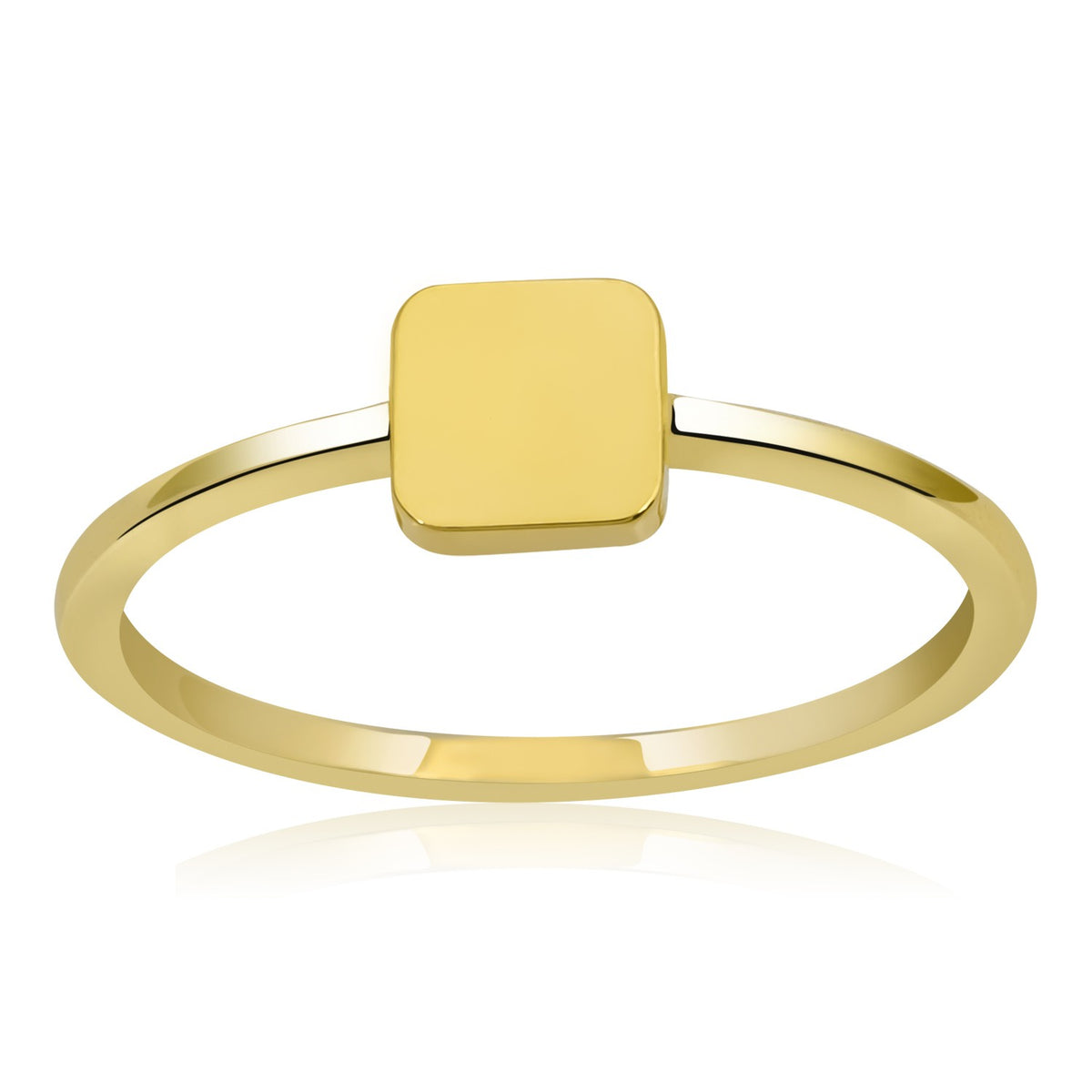 14K Gold Square Dainty Ring