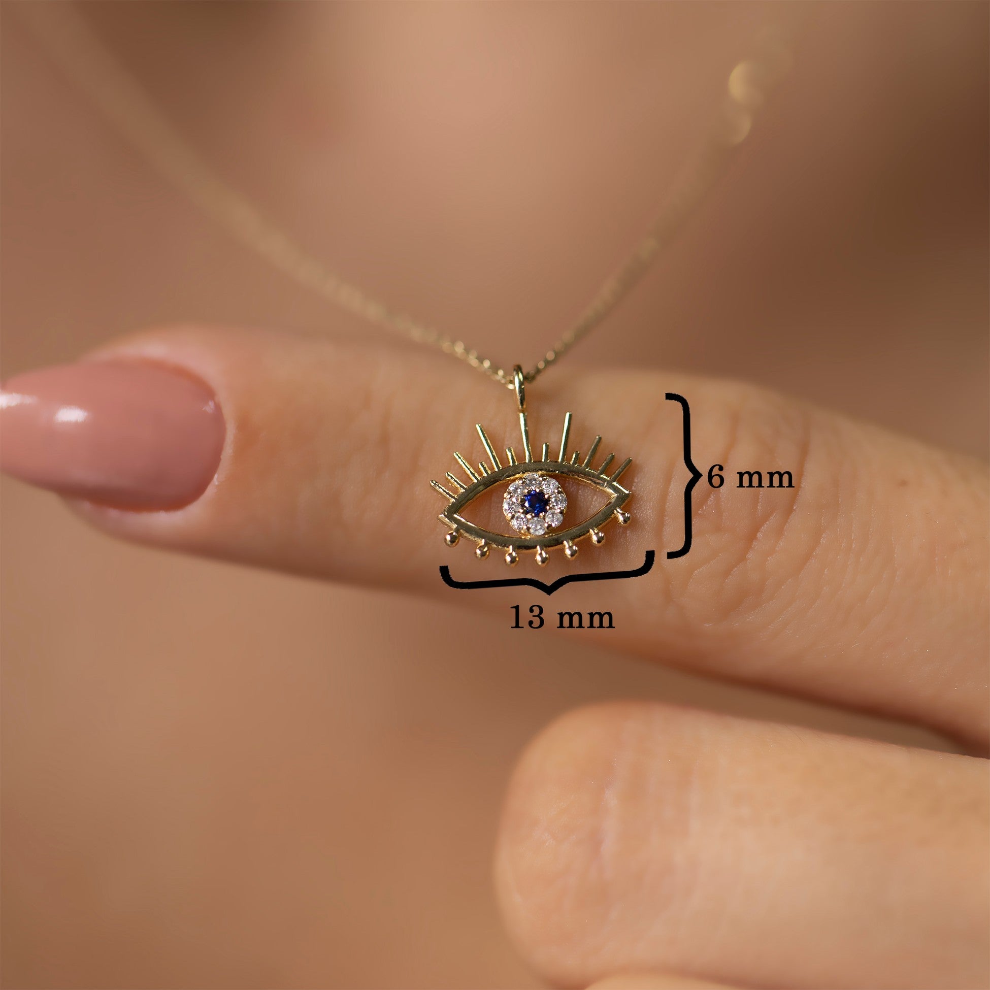 14K Gold Diamond The Lashed Eye Necklace