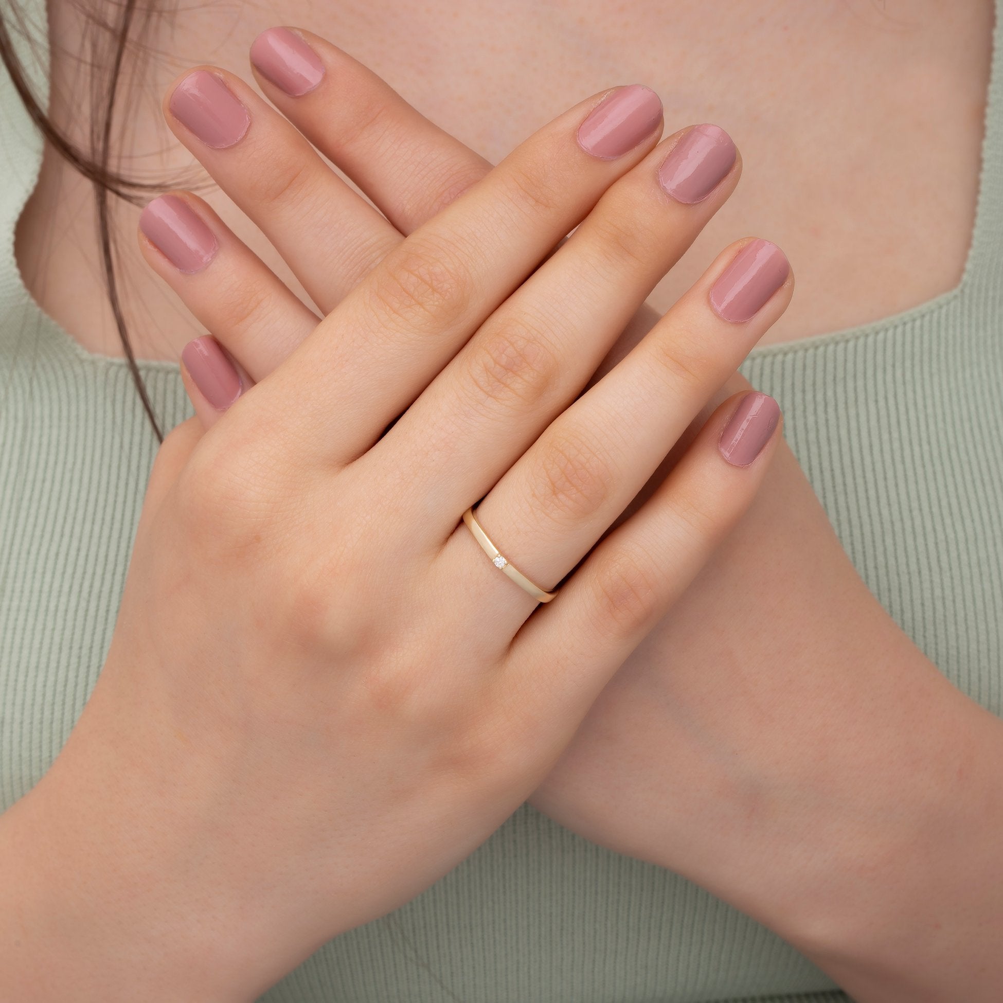 14K Solid Gold Geometric Faceted Ring