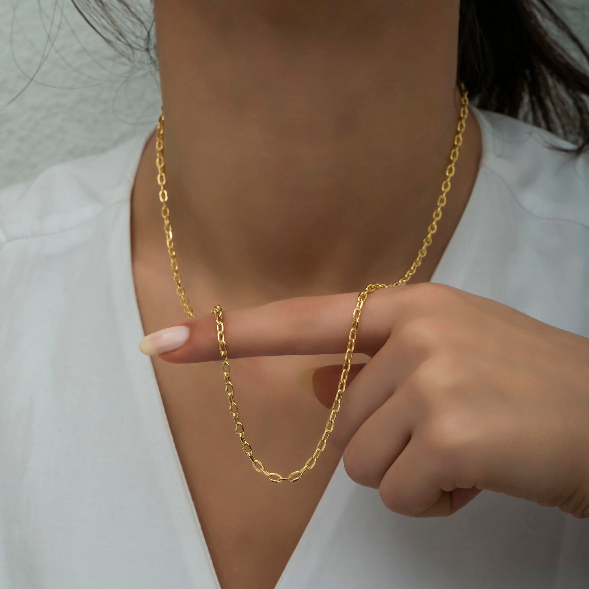 14K Gold Figaro Chain Necklace