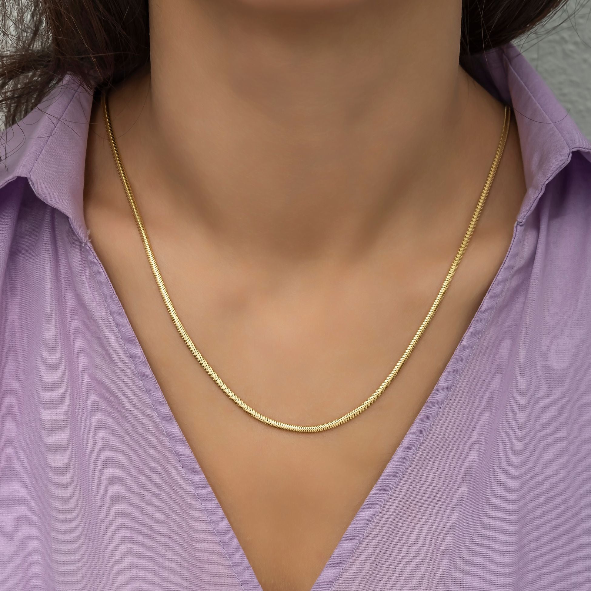 14K Gold Snake Chain Necklace