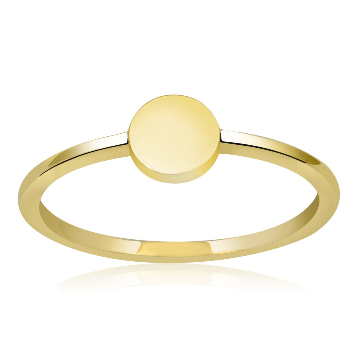 14K Gold Round Dainty Ring