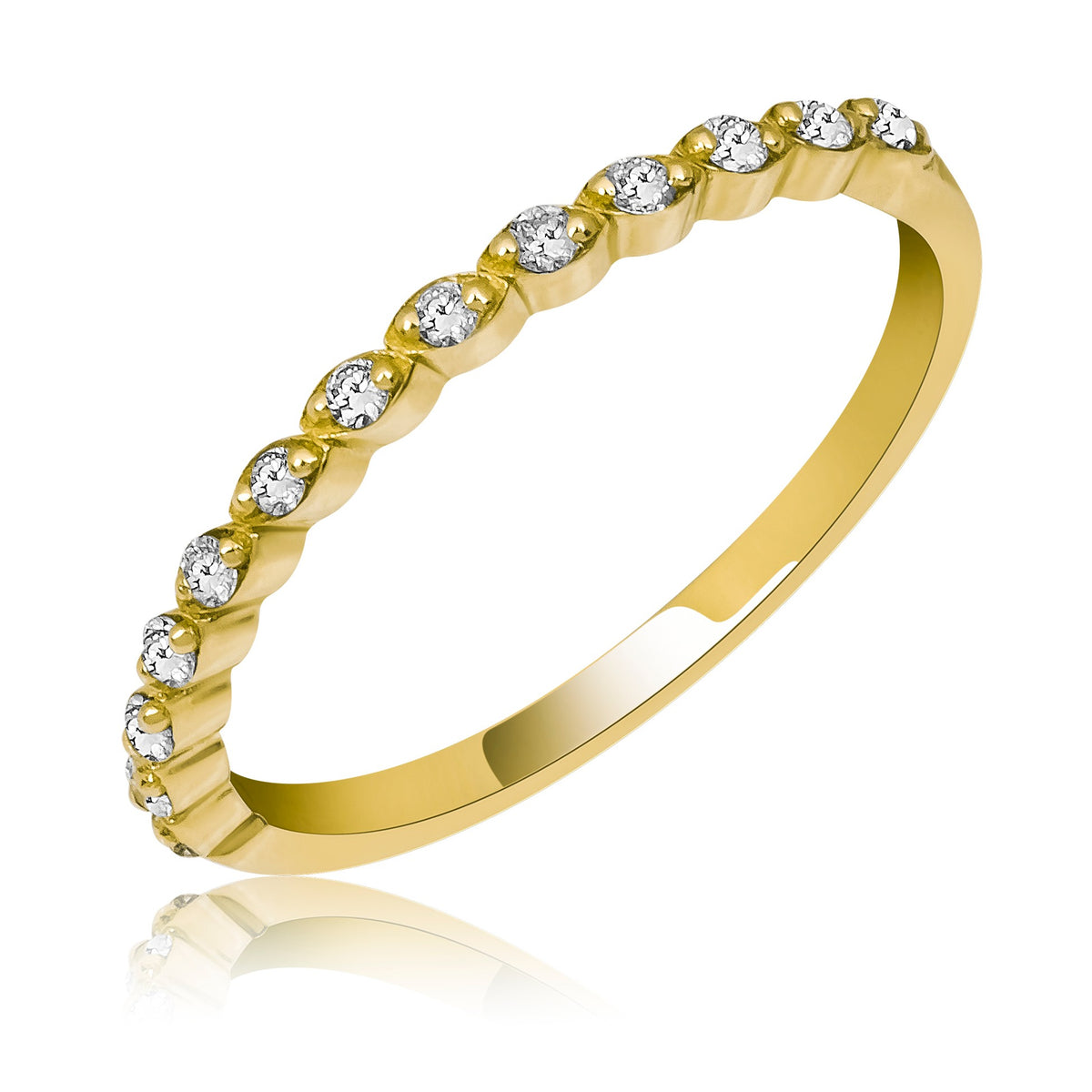 14K Gold Diamond Diamond Half Eternity Ring