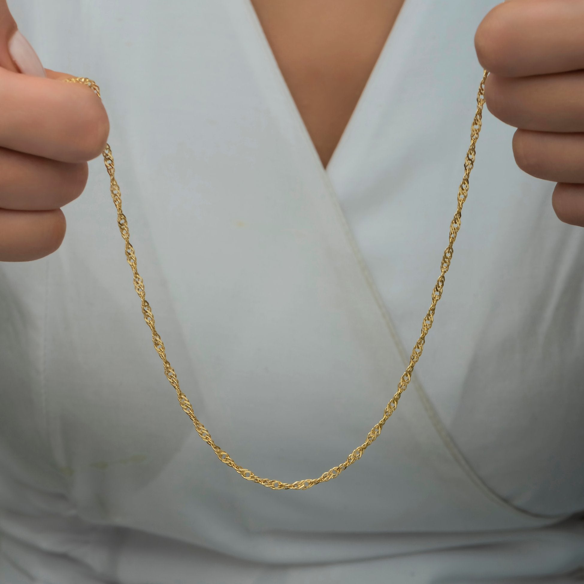 14K Gold Twist Chain Necklace