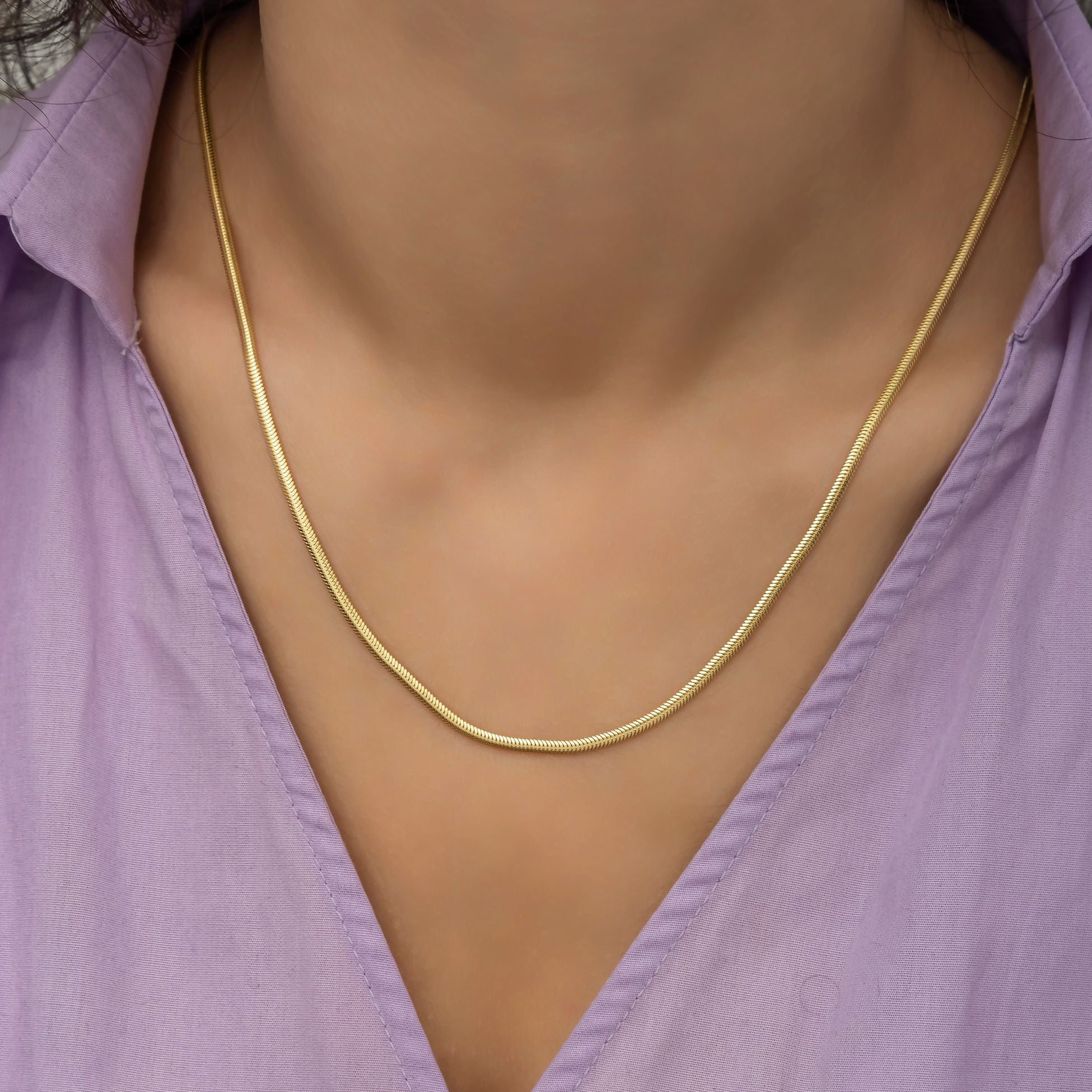 14K Gold Snake Chain Necklace