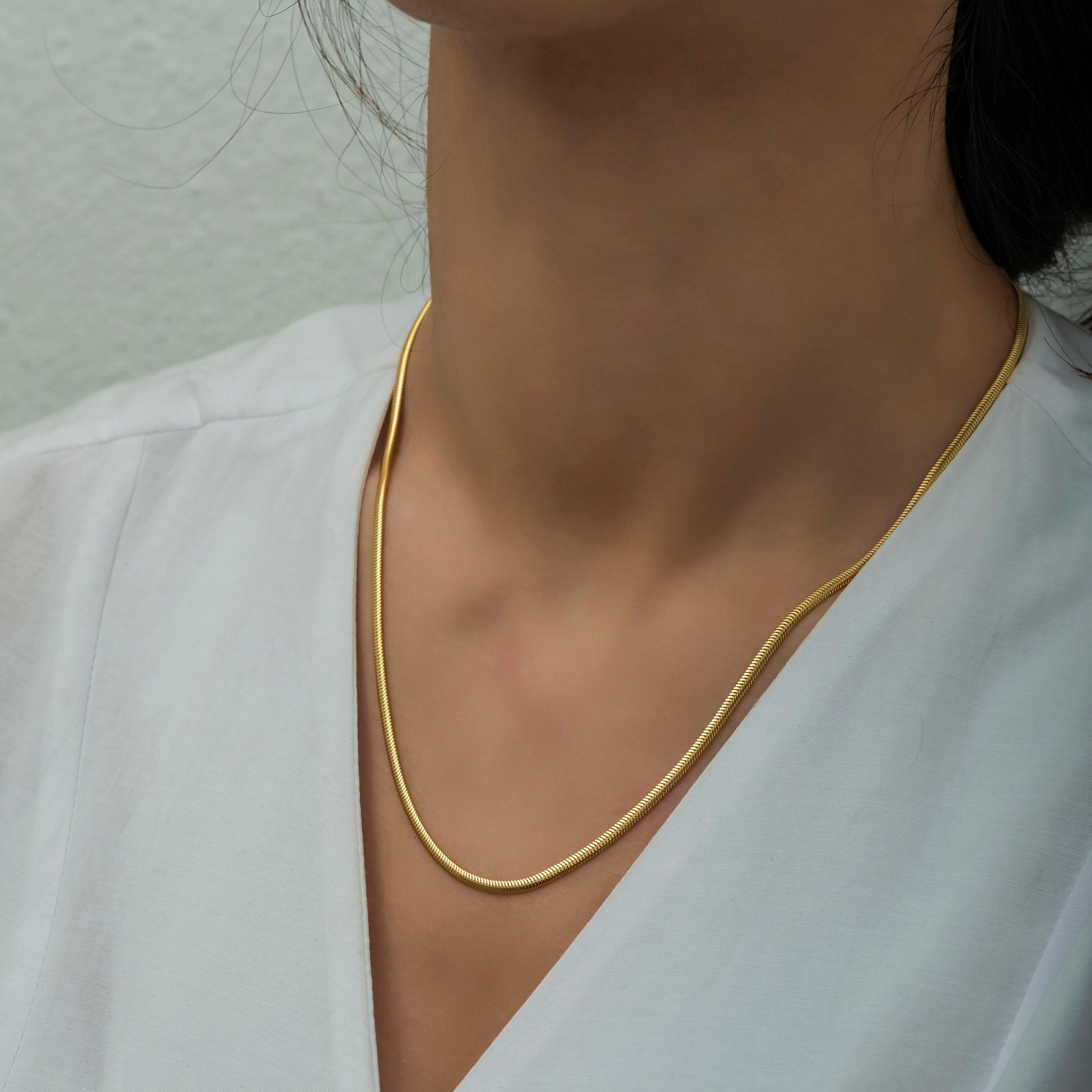 14K Gold Snake Chain Necklace