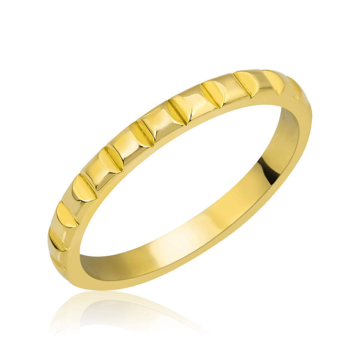 14K Gold Square Detail Ring