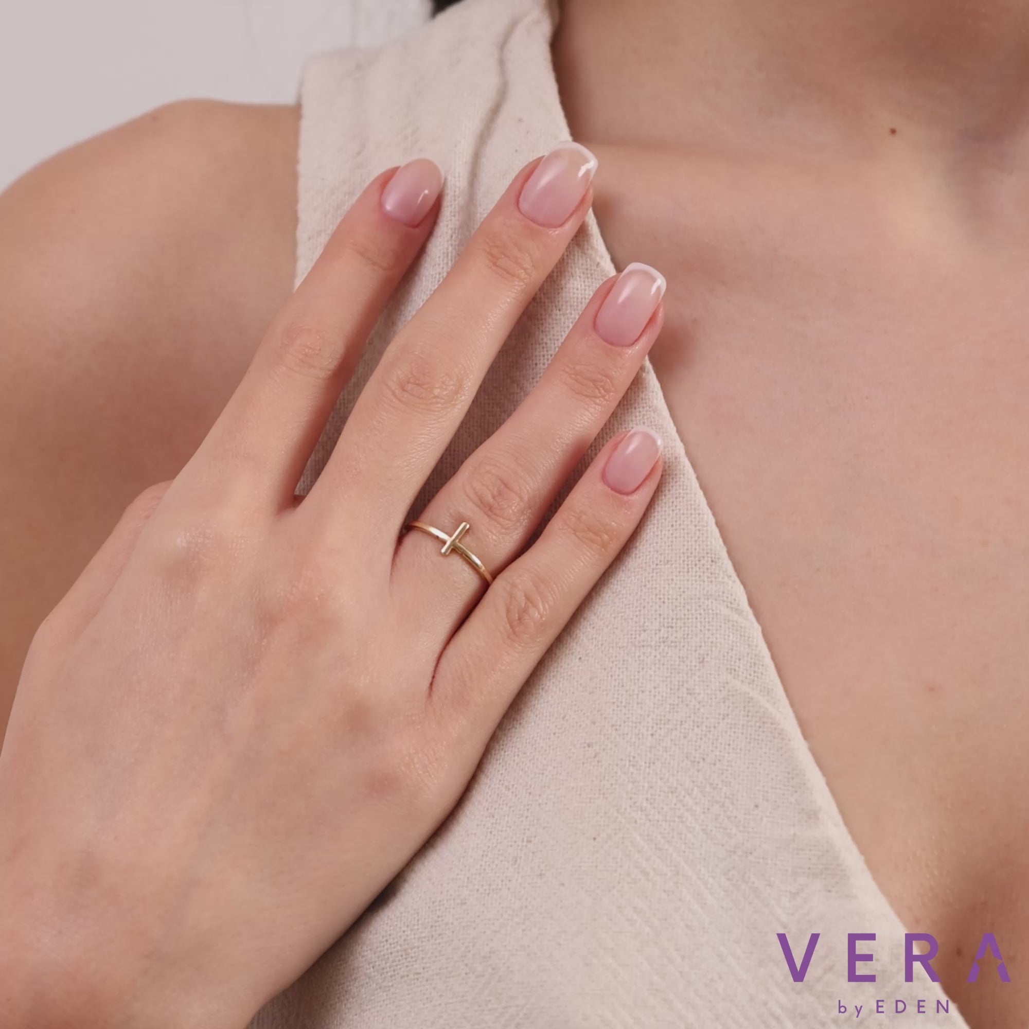 14 Ayar Altın Haç Yüzük/ Altın Haç Minimalist Yüzük Hediyesi/ Altın Zarif Haç Yüzükler/ Kadına Doğum Günü Hediyesi/ Anneler Günü Hediyesi