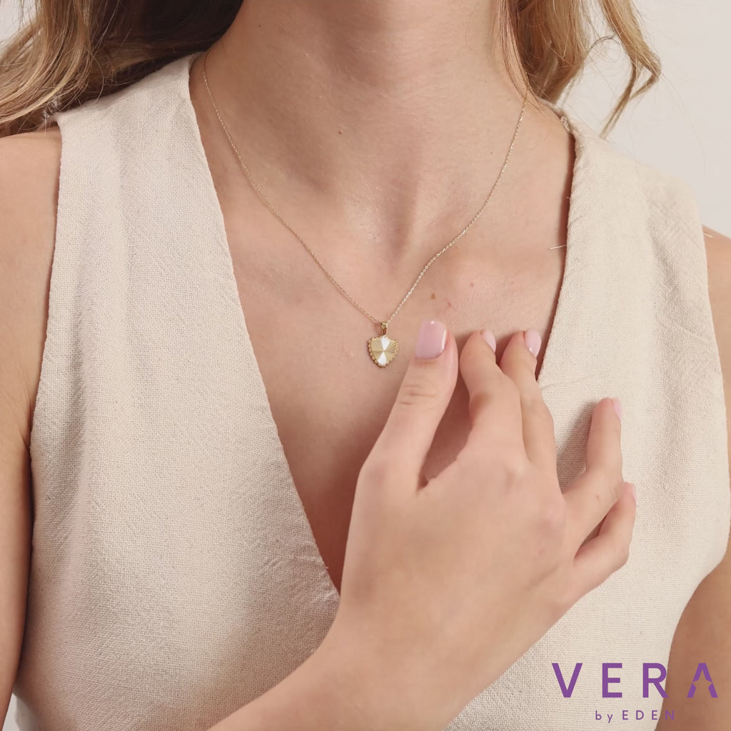 14K Gold Fluted Shield Necklace – Maris