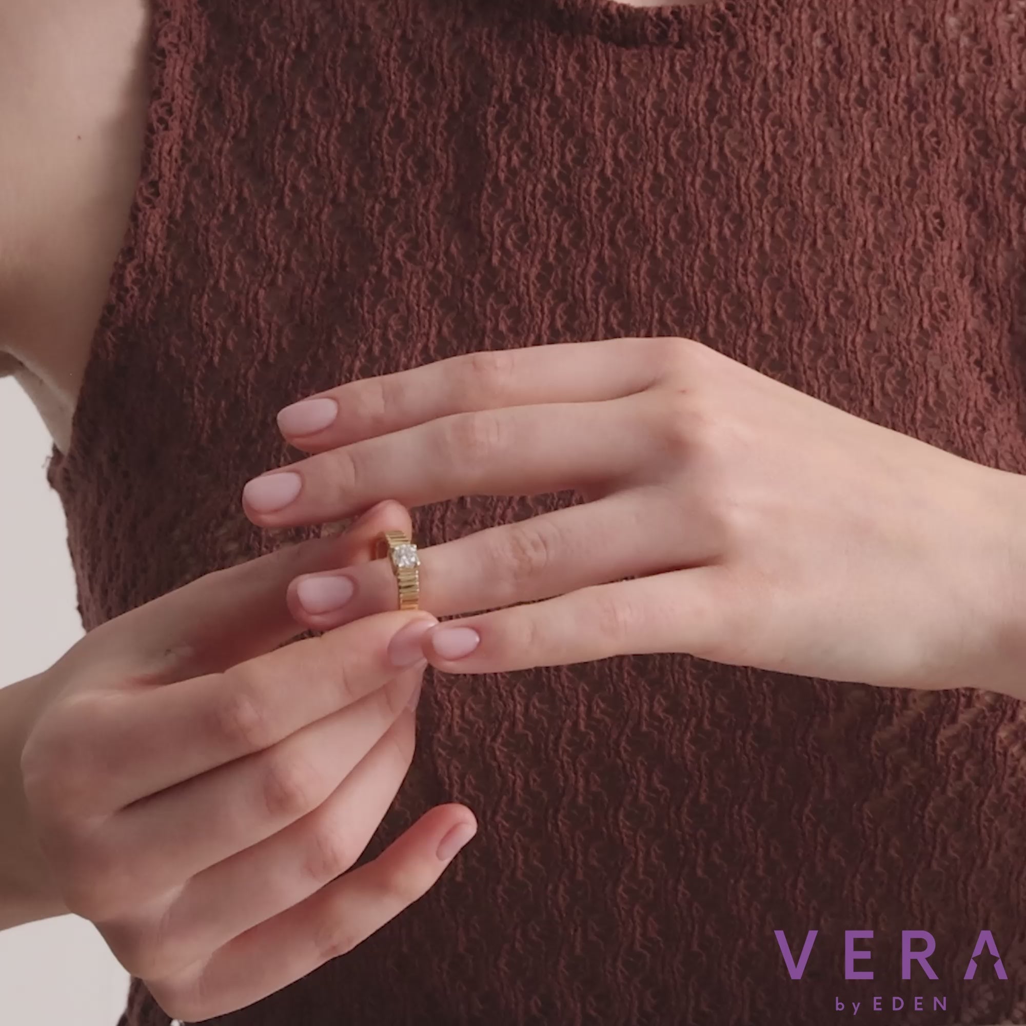 Lab Grown Diamond Ribbed Band Ring – Saven