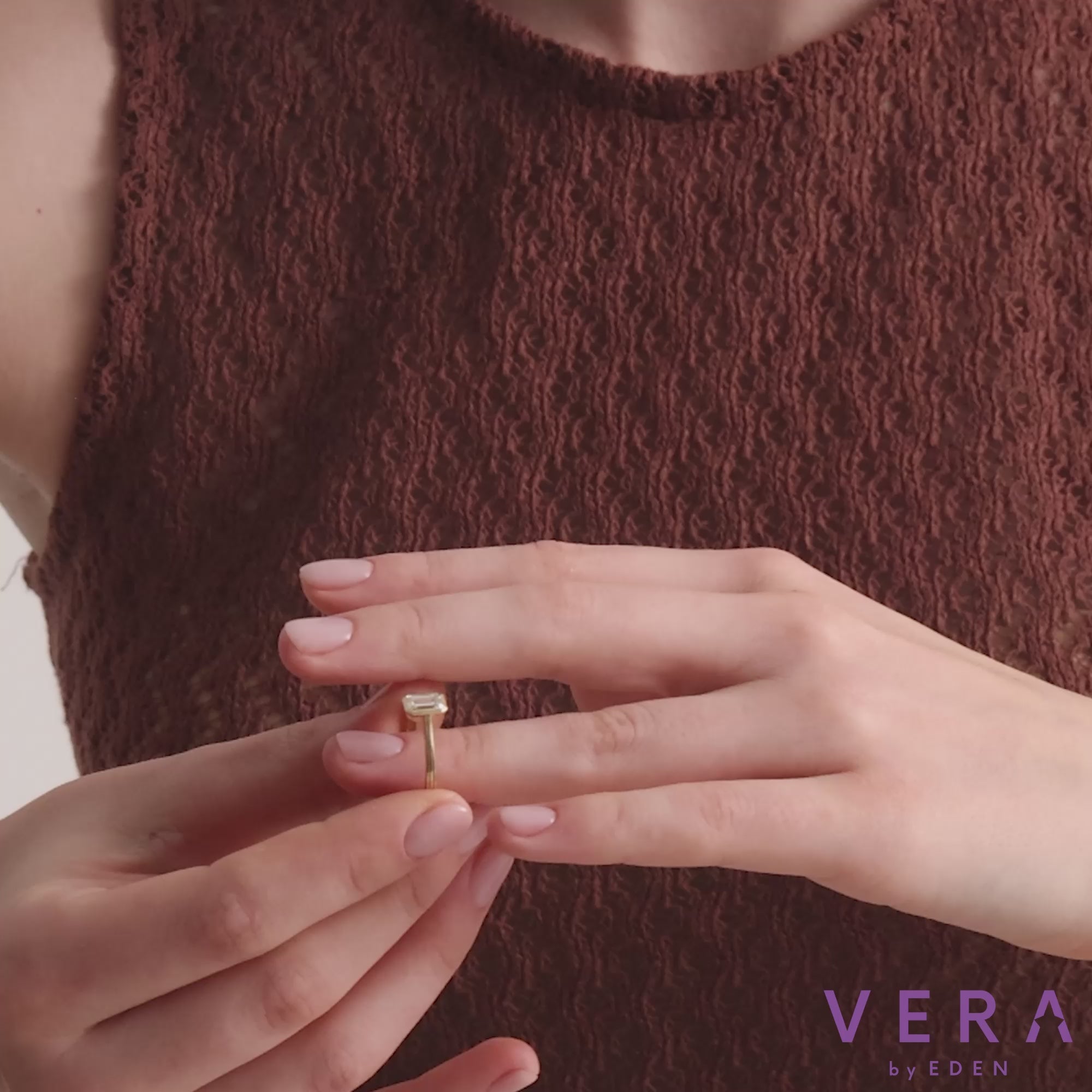 Emerald Cut Bezel Lab Grown Diamond Engagement Ring – Arelis