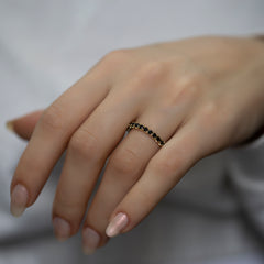 14K Gold Black Diamond Eternity Band – Ravelyn
