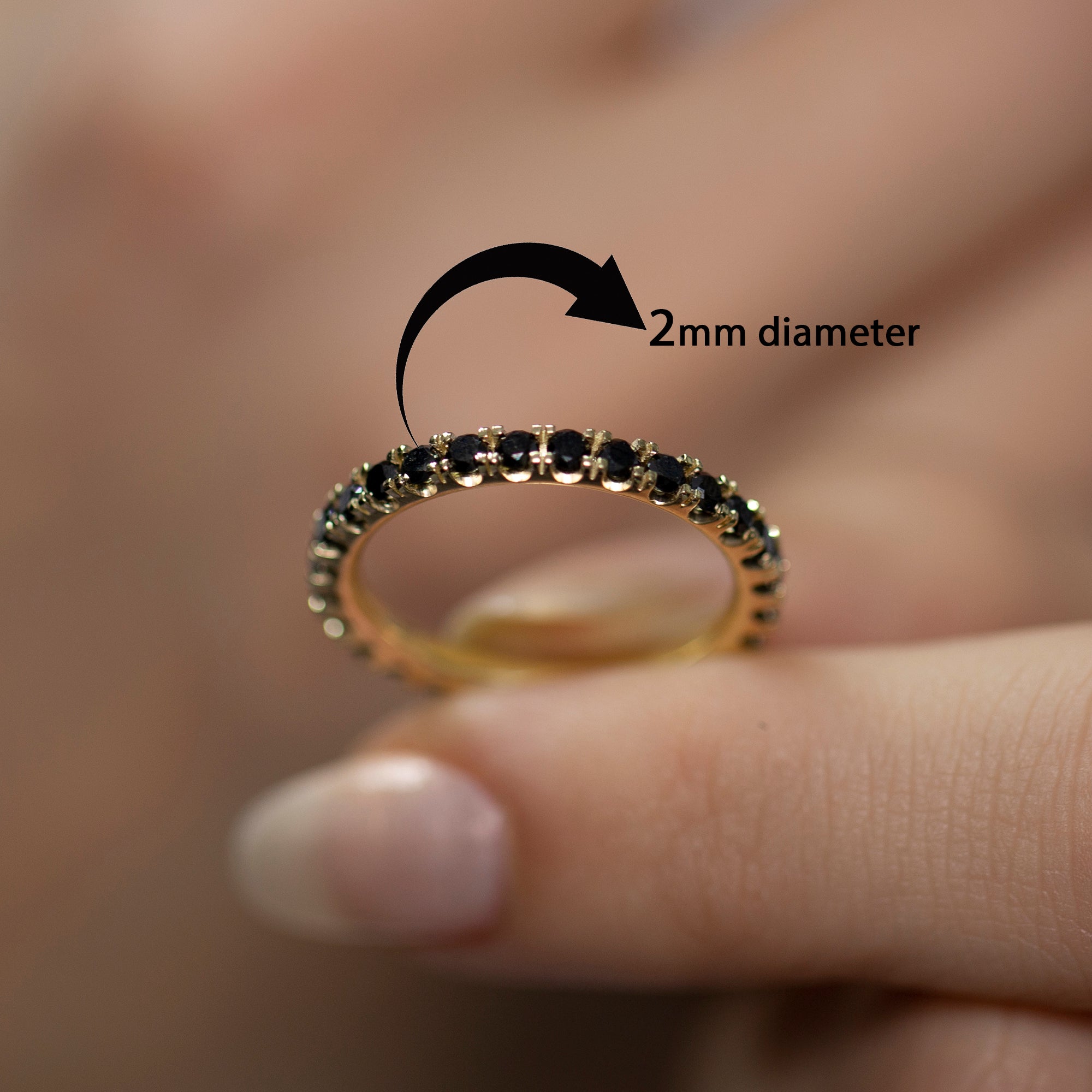 14K Gold Black Diamond Eternity Band – Ravelyn