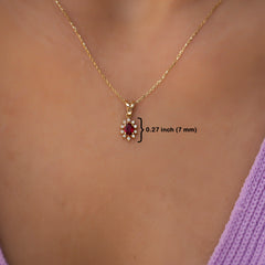 14K Gold Ruby & Diamond Oval Necklace – Astra