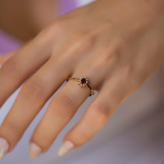 14K Gold Ruby & Diamond Oval Ring – Astra